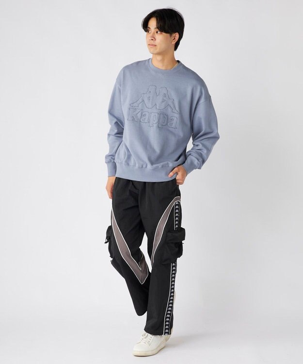 OP／FILA 【Kappa】オーバーサイズ ヘビーウェイトクルースウェット ライトブルー