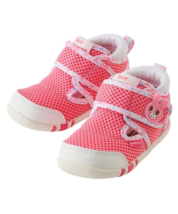 MIKI HOUSE HOT BISCUITS 【12-13cm】ダブルラッセル サマーファーストベビーシューズ ピンク
