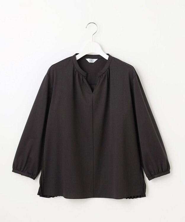 J.PRESS LADIES コンパクトトリコット バックプリーツ カットソー ダークブラウン系