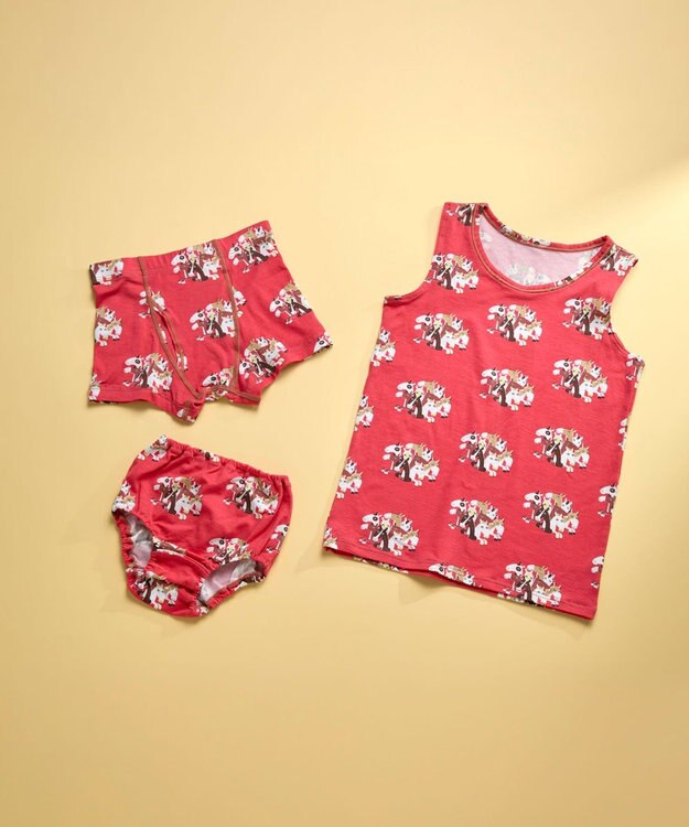 une nana cool 2026年お年賀「まるっとうまくいく」 キッズ男児ボトム(ボクサーパンツ) レッド