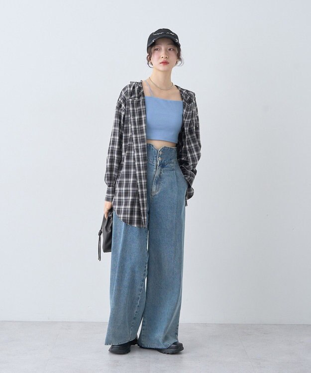 earth music&ecology ダメージロゴキャップ Charcoal Gray