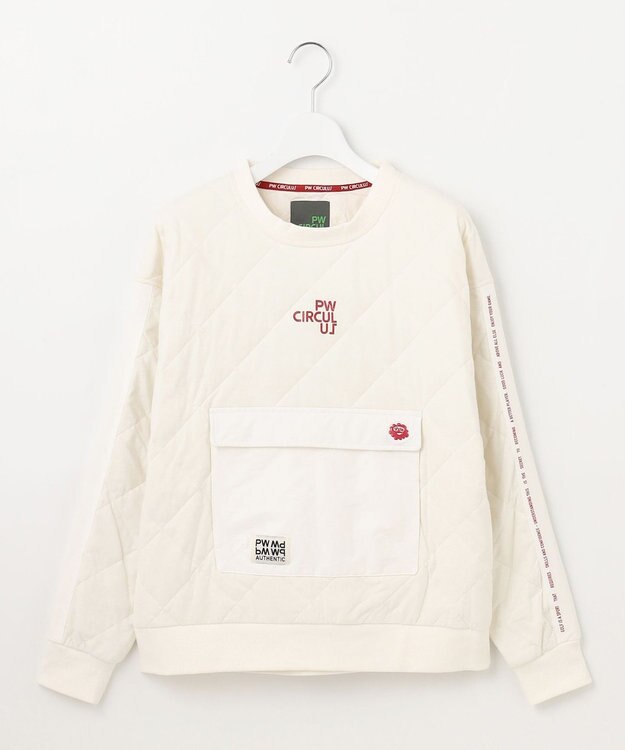 PW CIRCULUS 【裏地付き/防寒】【WOMEN】キルティングスエットプルオーバー ホワイト系