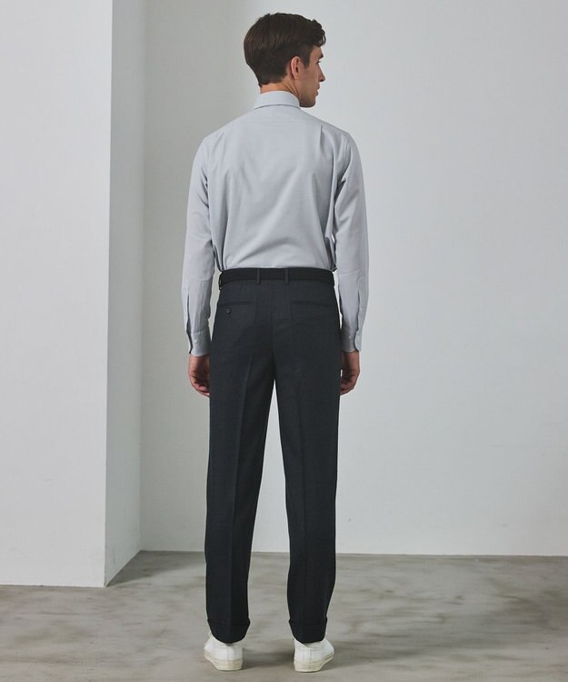 GOTAIRIKU 【保温性/ストレッチ/シワになりにくい】サキソニーストレッチパンツ（１タック） グレー系