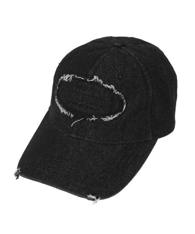 earth music&ecology ダメージロゴキャップ Charcoal Gray