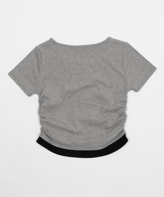 WEGO レイヤードグラフィックT 杢グレー