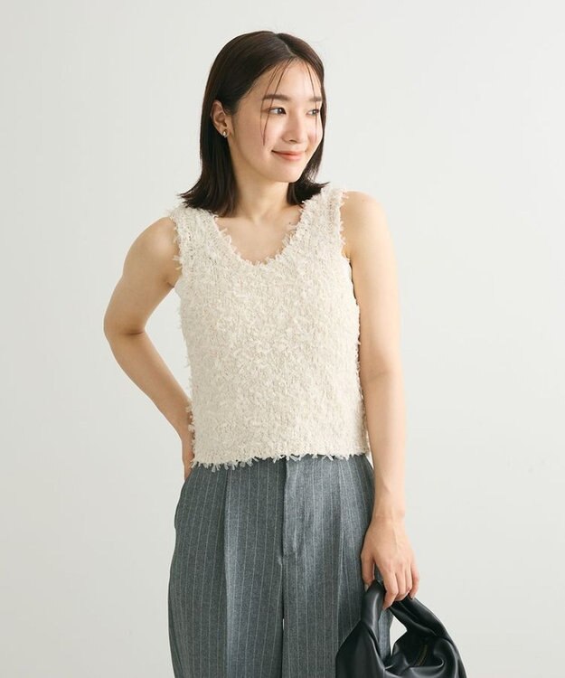 Green Parks ・ｓｗｉｎｇ　ｂｙ　２ｗａｙチュールヤーンベスト Ivory