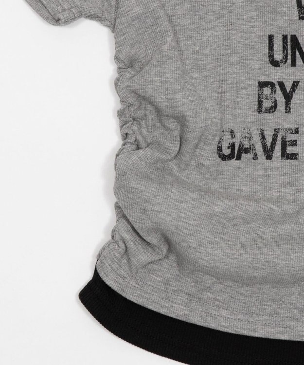 WEGO レイヤードグラフィックT 杢グレー