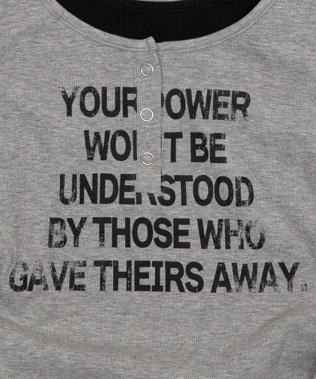 WEGO レイヤードグラフィックT 杢グレー