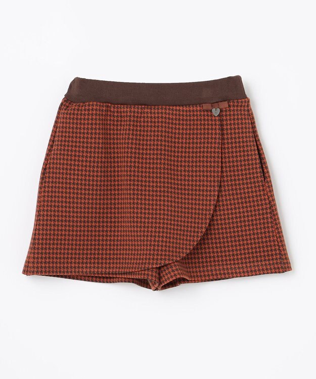 組曲 KIDS 【110-140㎝】ハウンドトゥースラップ キュロット オレンジ系3