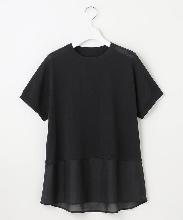 J.PRESS LADIES S 【洗える・抗菌防臭】FABRIC コンビ ニット ブラック系