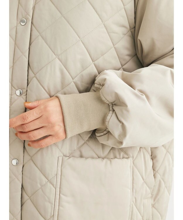 Green Parks 撥水加工　中綿キルトミドル丈コート Light Beige