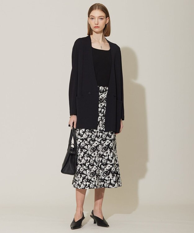 ICB 【洗える】シルクヴィスコースハイゲージ プルオーバー ブラック系