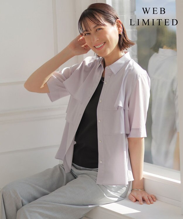 J.PRESS LADIES 【WEB限定カラーあり・一枚で着映え】ラミーポプリン ティアード シャツ