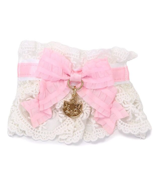 PET PARADISE ディズニー マリー 猫首輪  段リボン 小/中 リボンフリル