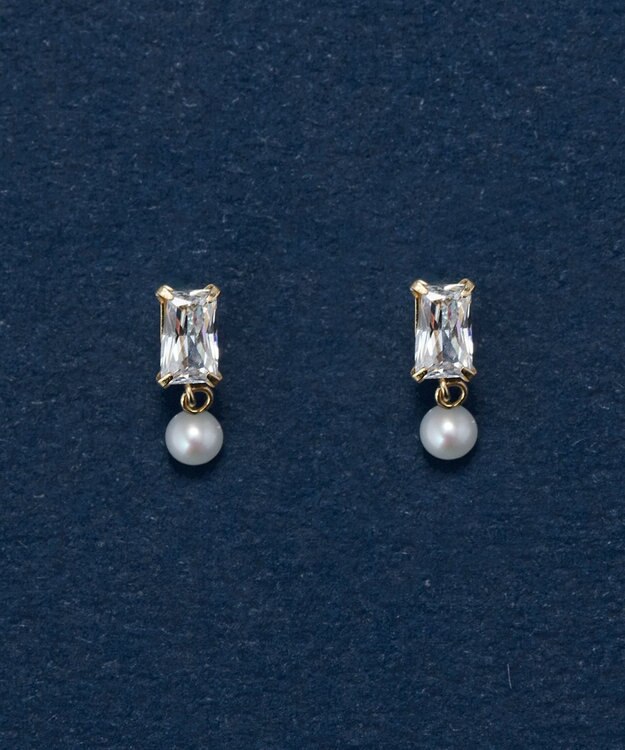 Phoebe 【K10】リフレクトビジューパールピアス ゴールド