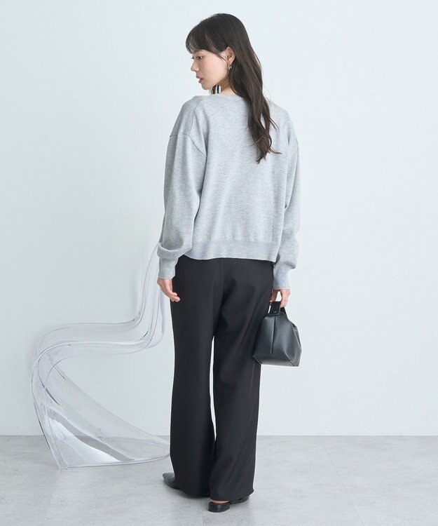 earth music&ecology タックストレートパンツ Black