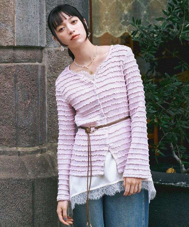 earth music&ecology ニュアンスバックルサッシュベルト Light Brown