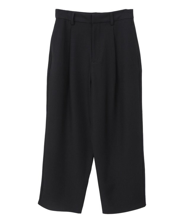 earth music&ecology タックストレートパンツ Black