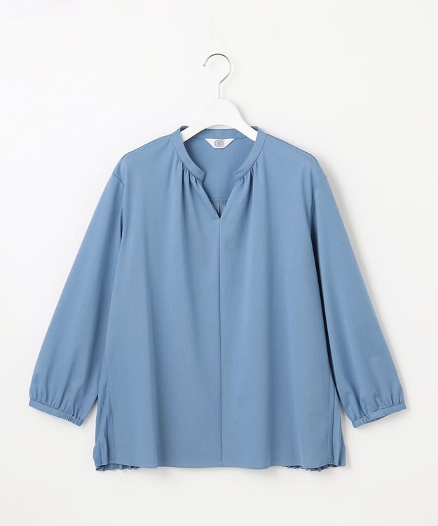 J.PRESS LADIES コンパクトトリコット バックプリーツ カットソー ブルー系