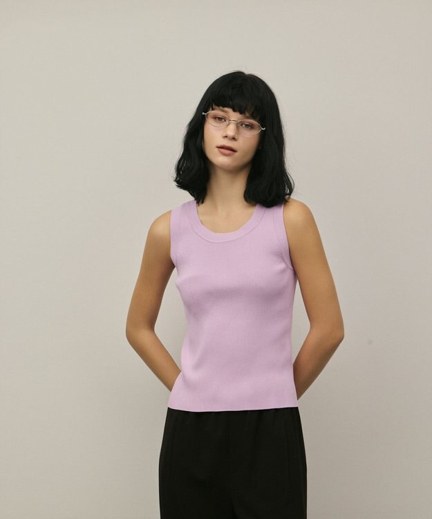 GRACE CONTINENTAL リブニットタンクトップ ピンク