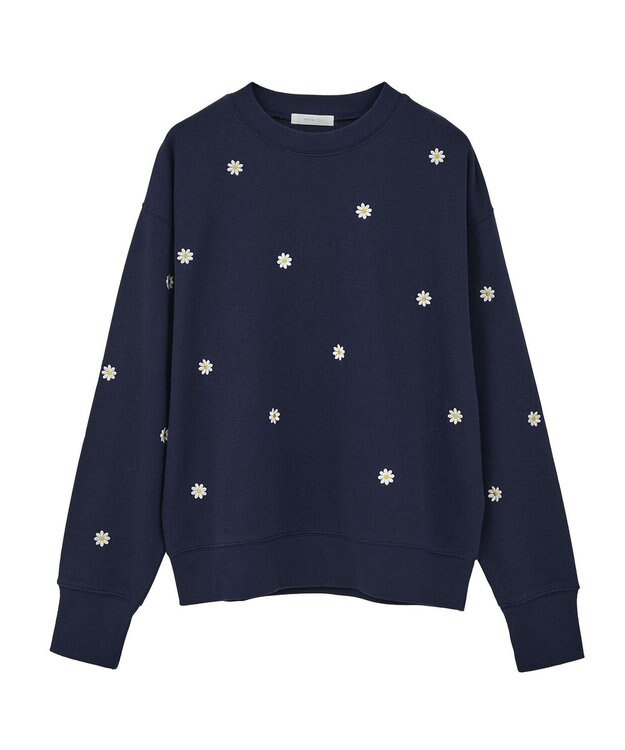 Green Parks ・ｓｗｉｎｇ　ｂｙ　デイジー刺繍スウェット Navy
