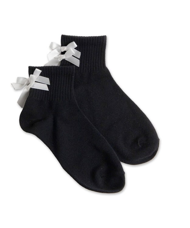 WEGO Wリボンアンクルソックス ブラック