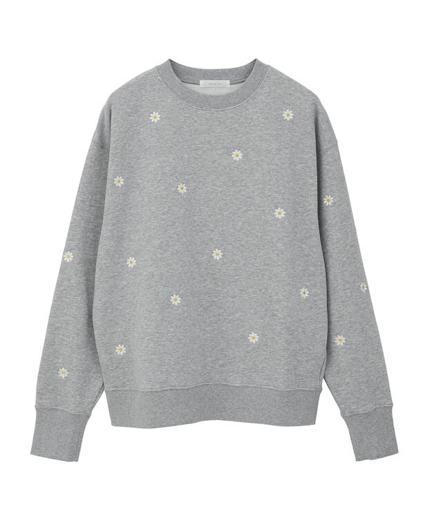 Green Parks ・ｓｗｉｎｇ　ｂｙ　デイジー刺繍スウェット Gray Mixture