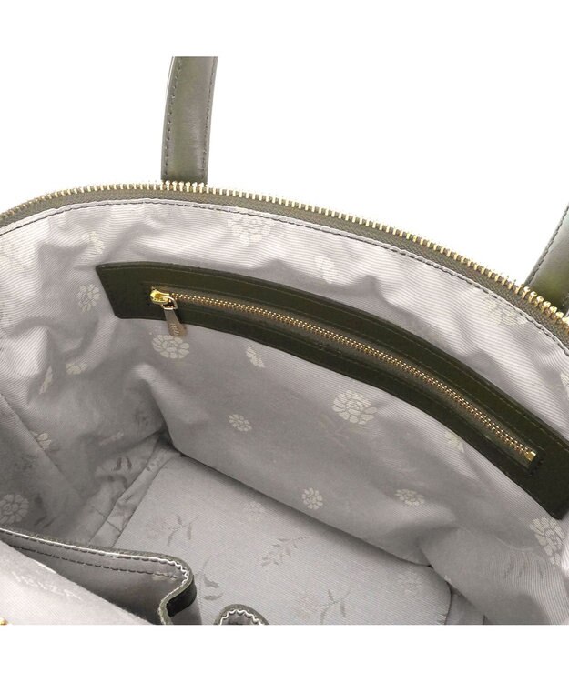 IBIZA コモド　オペラナイロン/牛革　ハンドバッグ カーキ