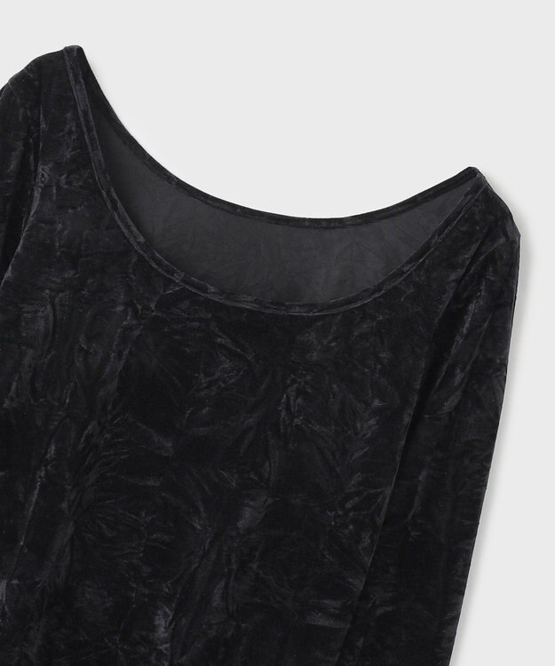 GRACE CONTINENTAL クラッシュベロアカットトップ ブラック