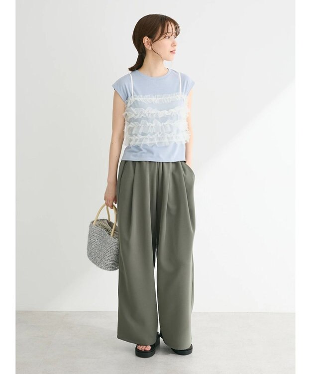 Green Parks ・ｓｗｉｎｇ　ｂｙ　ＳＥＴ２点チュールビスチェ＆フレンチＴ Sax