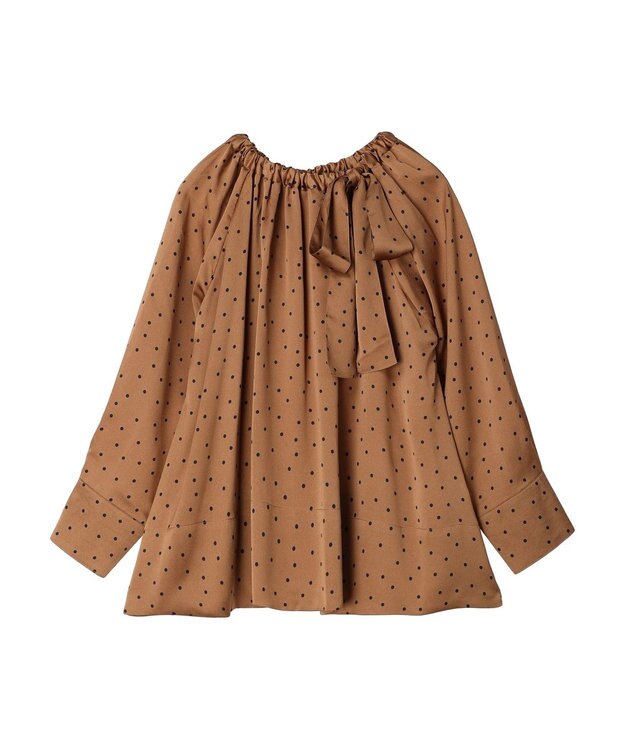 Green Parks Ｂ．ドットリボンブラウス Camel