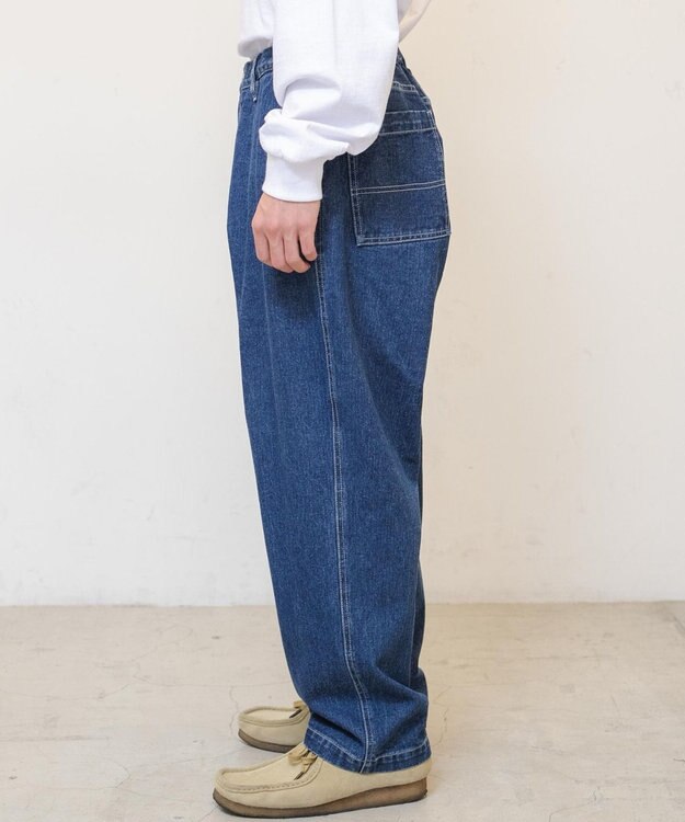 WEGO 【ユニセックス着用ITEM/手洗い可】バギーパンツ デニム中濃色