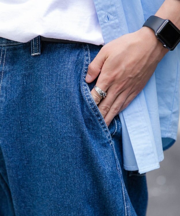 WEGO 【ユニセックス着用ITEM/手洗い可】バギーパンツ デニム中濃色