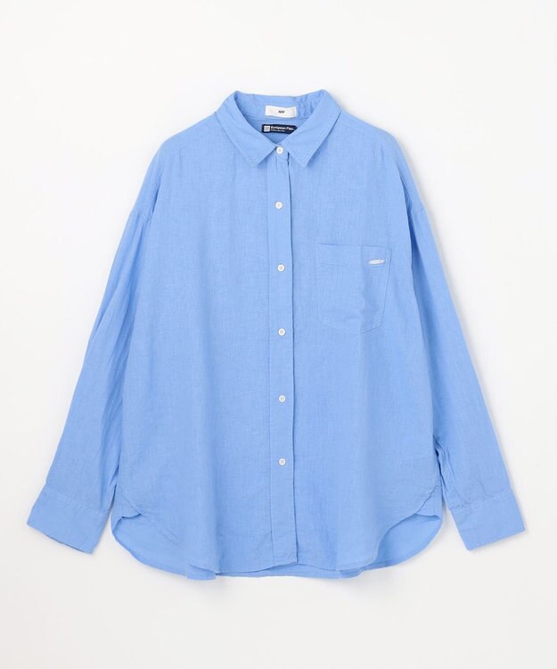 ANY 【Sサイズあり】ヨーロピアンリネンオーバーシャツ ブルー