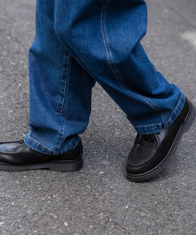 WEGO 【ユニセックス着用ITEM/手洗い可】バギーパンツ デニム中濃色