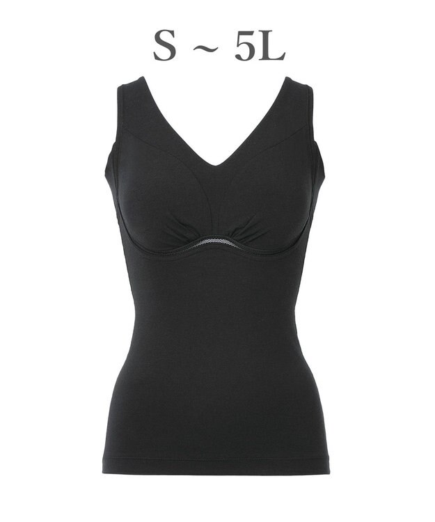 BRADELIS New York 【Yukine inc. / ブラデリス】ゆきねえ365綿混モアらく快適フルカップブラキャミ24 ノンワイヤー 補正 洋服に響きにくい ブラトップ カップ付き シェイパー YH524301 ブラック