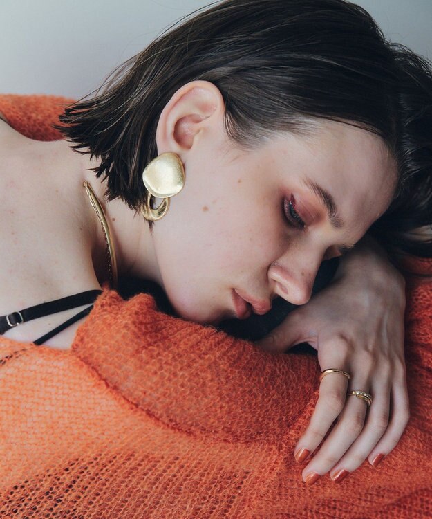 YECCA VECCA メタルプレートスイングピアス Gold