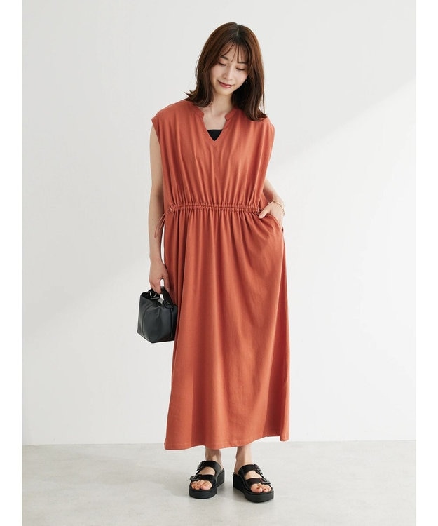 Green Parks ・ＳＵＧＡＲ　ＳＰＯＯＮ　ウエストドロストワンピース Orange