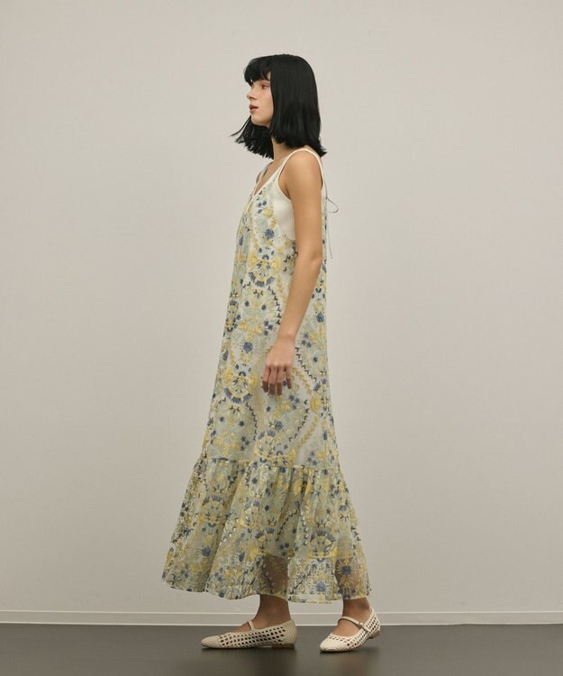 GRACE CONTINENTAL オーナメントembワンピース イエロー