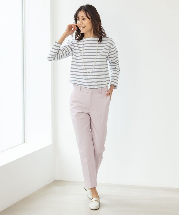 自由区 L 【接触冷感・撥水防汚加工】COOLMAX テーパードパンツ ローズ系