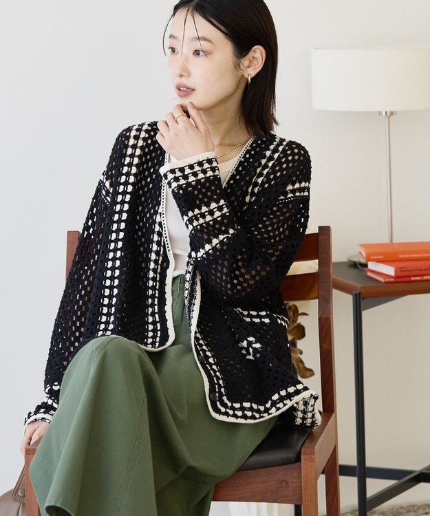 AMERICAN HOLIC クロシェカーディガン Black