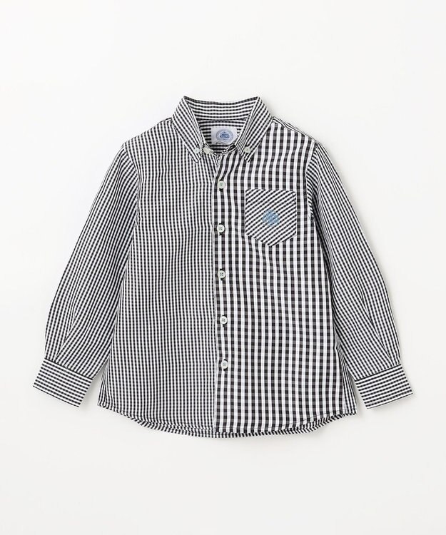 J.PRESS KIDS 【110-130cm】ギンガムチェック シャツ ブラック系3
