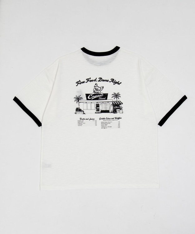 WEGO ワンポイント刺繍リンガーT（SS） ホワイト