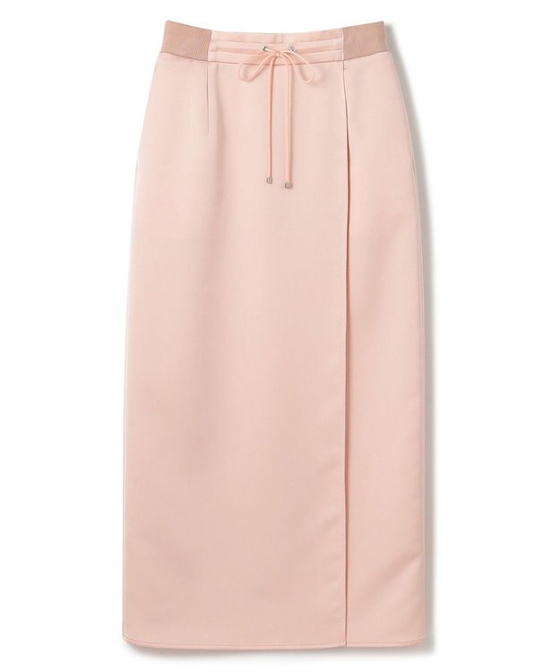 uncrave 【洗濯機洗い可】サテン ドロストスカート（uncrave WHITE） ベビーピンク