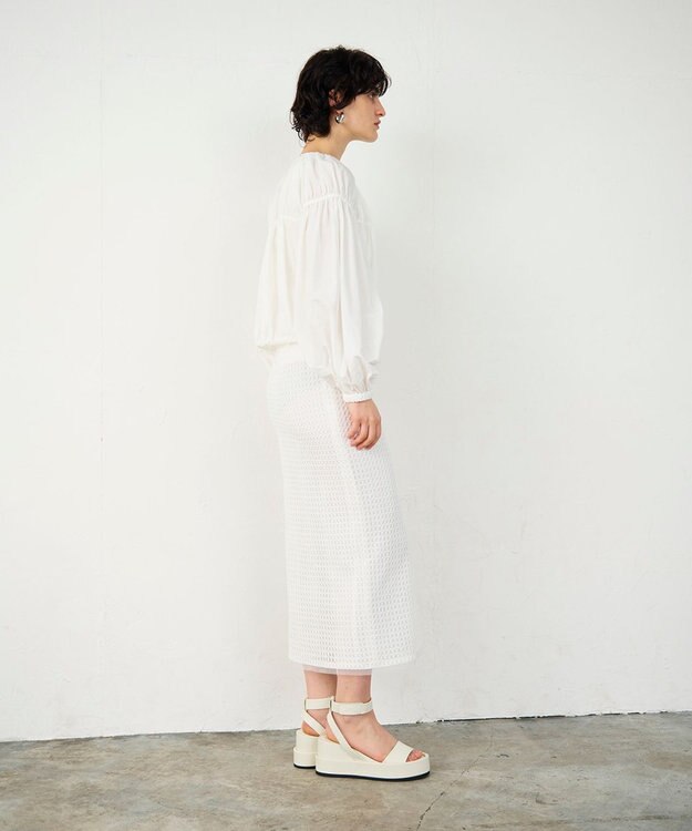 GRACE CONTINENTAL ラッセルメッシュスカート ホワイト