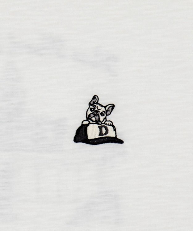 WEGO ワンポイント刺繍リンガーT（SS） ホワイト