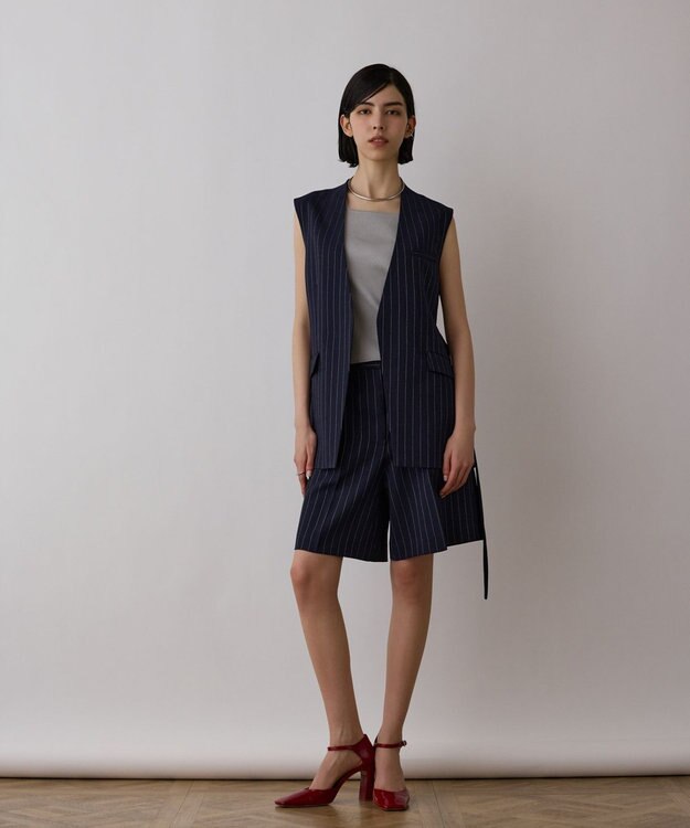 GRACE CONTINENTAL ブライトニットノースリーブ グレー