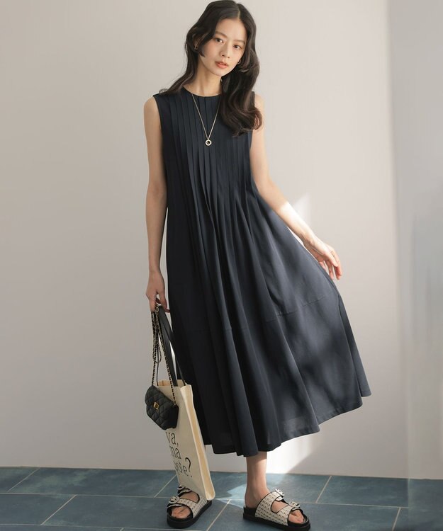 組曲 サマージャージタック ワンピース ネイビー系