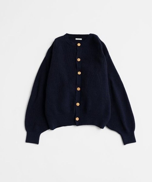 LENO CREW NECK CARDIGAN クルーネックカーディガン NAVY