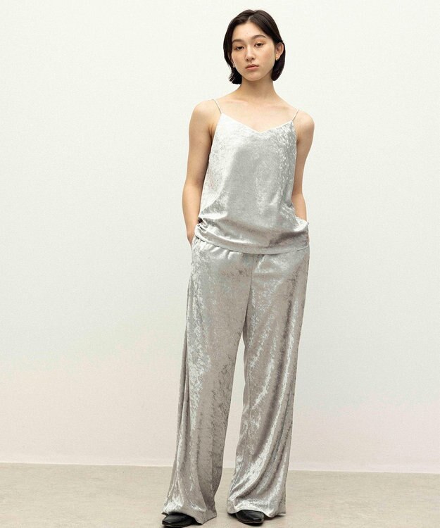 NAVE 【ReNAVE】クラッシュベロア パンツ ライトグレー系